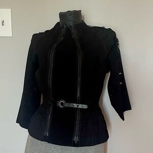 Beauty Mark by Byron Lars Black Moto style top